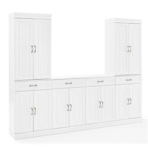 Pemberly Row 3PC Modular Sideboard and Pantry Set in White