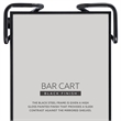 Pemberly Row Metal and Mirrored Rolling Bar Cart in Black