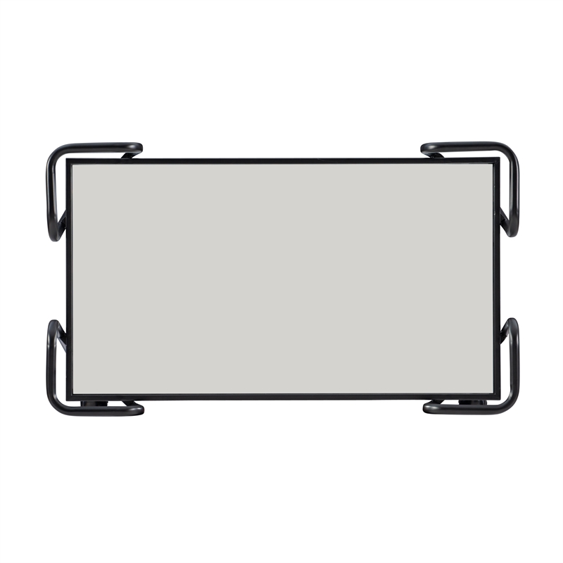 Pemberly Row Metal and Mirrored Rolling Bar Cart in Black