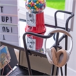 Pemberly Row Metal and Mirrored Rolling Bar Cart in Black