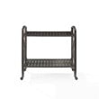 Pemberly Row Metal Outdoor Bar Cart in Oil Rubbed Bronze Finish