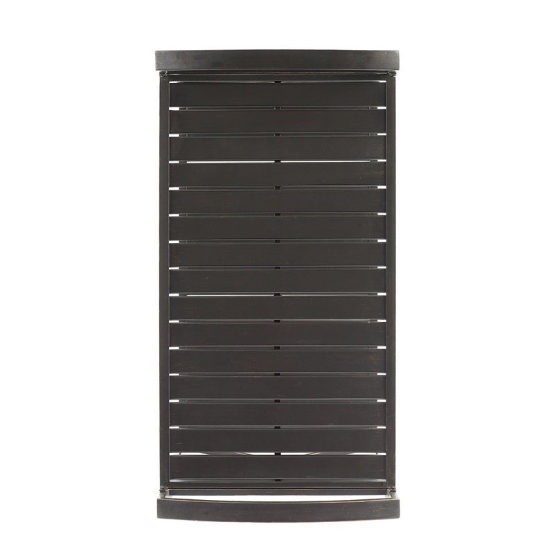 Pemberly Row Metal Outdoor Bar Cart in Oil Rubbed Bronze Finish