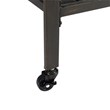 Pemberly Row Metal Outdoor Bar Cart in Oil Rubbed Bronze Finish