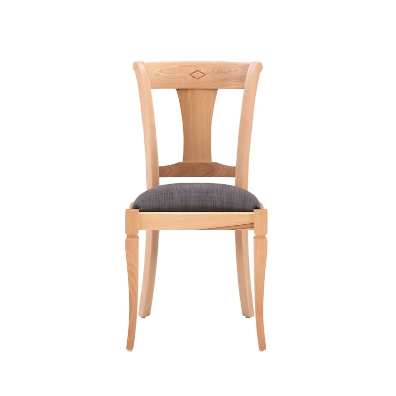 Pemberly Row Side Chairs with Grey Padded Seats and Beechwood Frame (Set of 2)