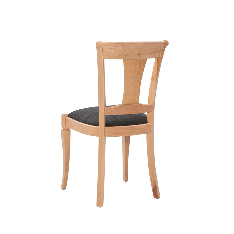 Pemberly Row Side Chairs with Grey Padded Seats and Beechwood Frame (Set of 2)