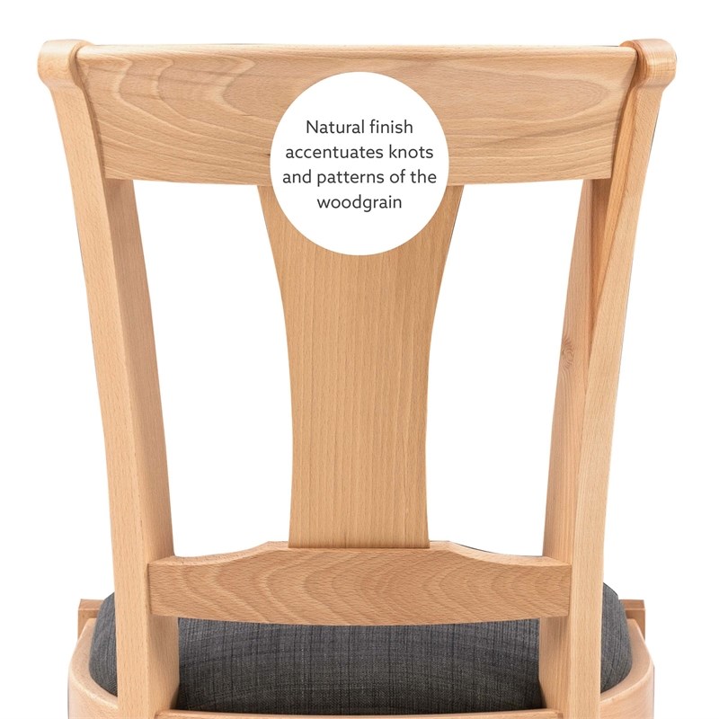 Pemberly Row Side Chairs with Grey Padded Seats and Beechwood Frame (Set of 2)