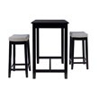 Pemberly Row 3-Piece Counter Dining Set Gray Faux Leather in Black Wood