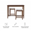 Pemberly Row 3-Piece Counter Dining Set Padded Beige Striped Seats in Brown