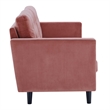 Pemberly Row Tufted Velvet Upholstered Sofa in Dusty Rose and Black