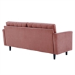 Pemberly Row Tufted Velvet Upholstered Sofa in Dusty Rose and Black