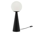 Pemberly Row Glass Globe Table Lamp in White and Black