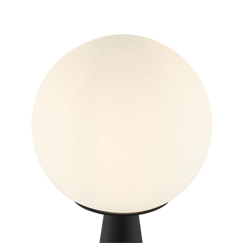 Pemberly Row Glass Globe Table Lamp in White and Black
