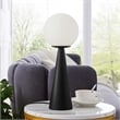 Pemberly Row Glass Globe Table Lamp in White and Black