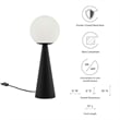 Pemberly Row Glass Globe Table Lamp in White and Black