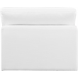 Pemberly Row Armless Chair in White Linen Fabric with Down Cushions