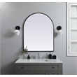 Pemberly Row 33x42 Arch Mirror in MDF Wood & Black Finish