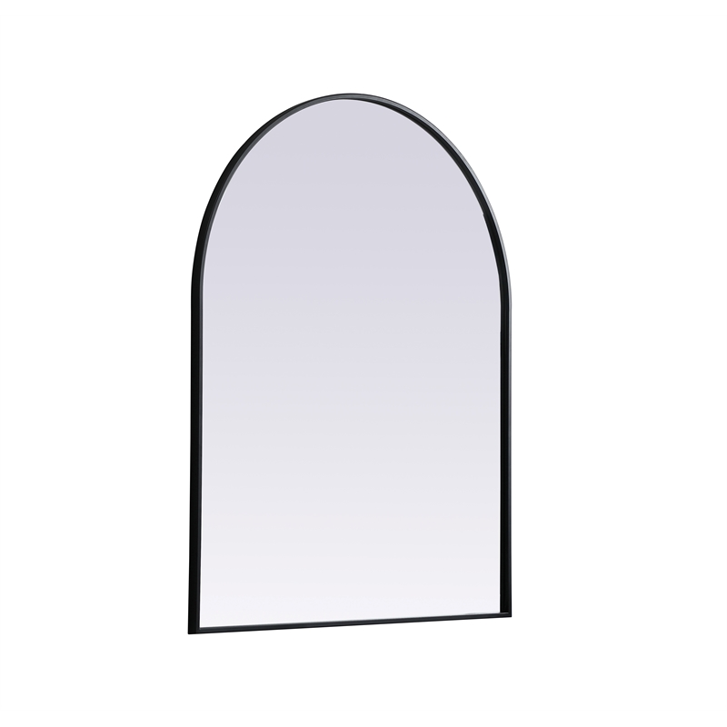 Pemberly Row 33x42 Arch Mirror in MDF Wood & Black Finish