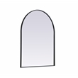 Pemberly Row 33x42 Arch Mirror in MDF Wood & Black Finish