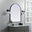 Pemberly Row 33x42 Arch Mirror in MDF Wood & Black Finish