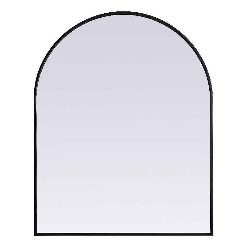 Pemberly Row 33x42 Arch Mirror in MDF Wood & Black Finish