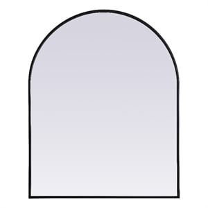 Pemberly Row 33x42 Arch Mirror in MDF Wood & Black Finish