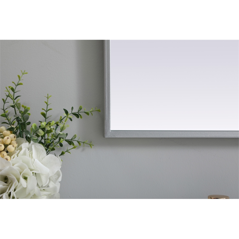 Pemberly Row 33x42 Arch Mirror in MDF Wood & Silver Finish
