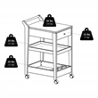Pemberly Row Solid Wood Bar Cart in Espresso Finish with Drawers