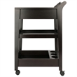 Pemberly Row Solid Wood Bar Cart in Espresso Finish with Drawers