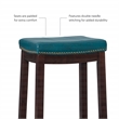 Pemberly Row 3-Piece Bar Dining Set with Blue Faux Leather Seats