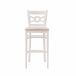 Pemberly Row Bar Stools Set of Two with White Beechwood Frame and Beige Seats