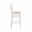Pemberly Row Bar Stools Set of Two with White Beechwood Frame and Beige Seats