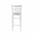 Pemberly Row Bar Stools Set of Two with White Beechwood Frame and Beige Seats