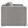 Pemberly Row Upholstered Boucle Fabric Loveseat in Light Gray