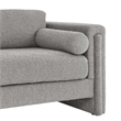 Pemberly Row Upholstered Boucle Fabric Loveseat in Light Gray