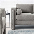 Pemberly Row Upholstered Boucle Fabric Loveseat in Light Gray