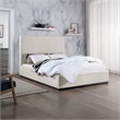 Pemberly Row Queen Bed Linen Textured Fabric Headboard in Beige