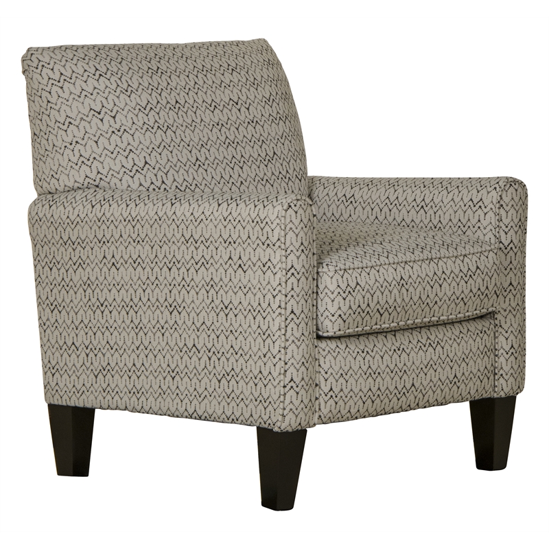 Pemberly Row Hardy Accent Chair in Patterned Gray Upholstery with Coil Seating