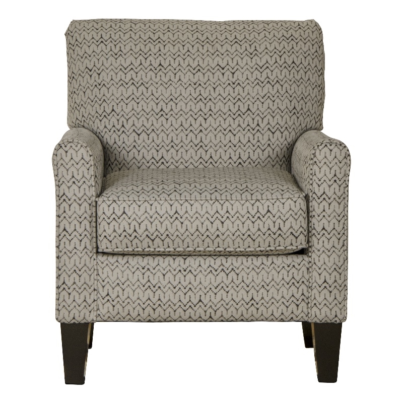 Pemberly Row Hardy Accent Chair in Patterned Gray Upholstery with Coil Seating