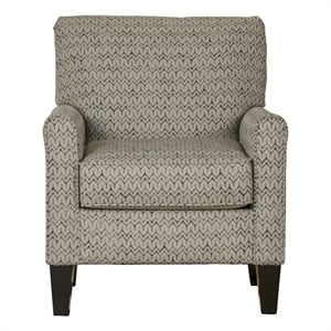 Pemberly Row Hardy Accent Chair in Patterned Gray Upholstery with Coil Seating