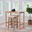 Pemberly Row 3-Piece Bar Dining Set with Upholstered Seats in Natural Brown
