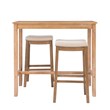 Pemberly Row 3-Piece Bar Dining Set with Upholstered Seats in Natural Brown