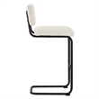 Pemberly Row Bar Stool Set of 2 in Boucle Fabric with Black Ivory Finish
