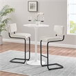 Pemberly Row Bar Stool Set of 2 in Boucle Fabric with Black Ivory Finish