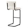 Pemberly Row Bar Stool Set of 2 in Boucle Fabric with Black Ivory Finish