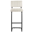 Pemberly Row Bar Stool Set of 2 in Boucle Fabric with Black Ivory Finish
