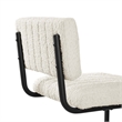 Pemberly Row Bar Stool Set of 2 in Boucle Fabric with Black Ivory Finish