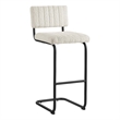 Pemberly Row Bar Stool Set of 2 in Boucle Fabric with Black Ivory Finish