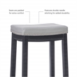Pemberly Row 3-Piece Bar Dining Set Grey Faux Leather and Black Finish