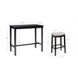 Pemberly Row 3-Piece Bar Dining Set Grey Faux Leather and Black Finish