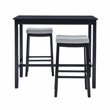 Pemberly Row 3-Piece Bar Dining Set Grey Faux Leather and Black Finish
